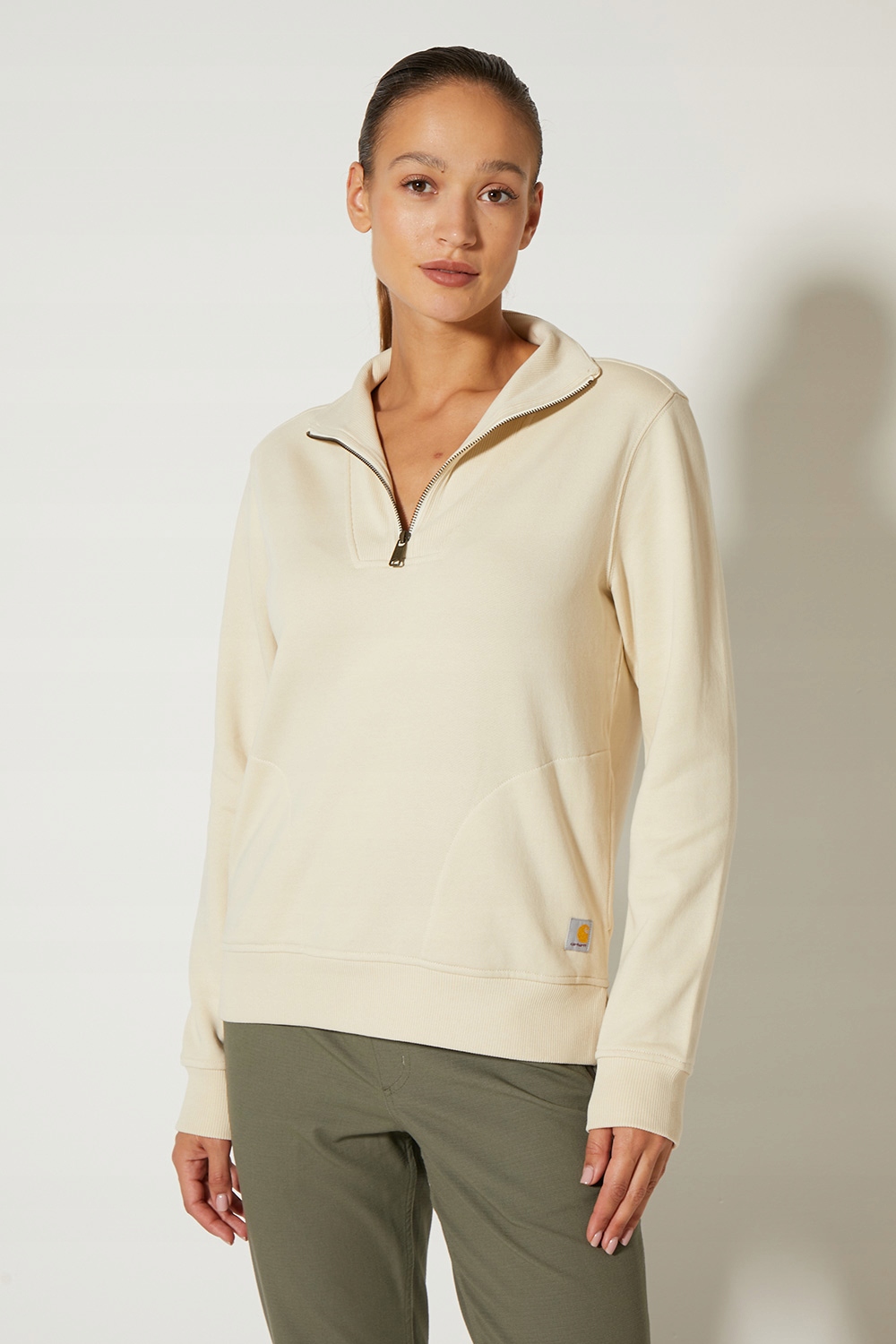 Mikina Carhartt s polovičním zipem z vlákna Tencel