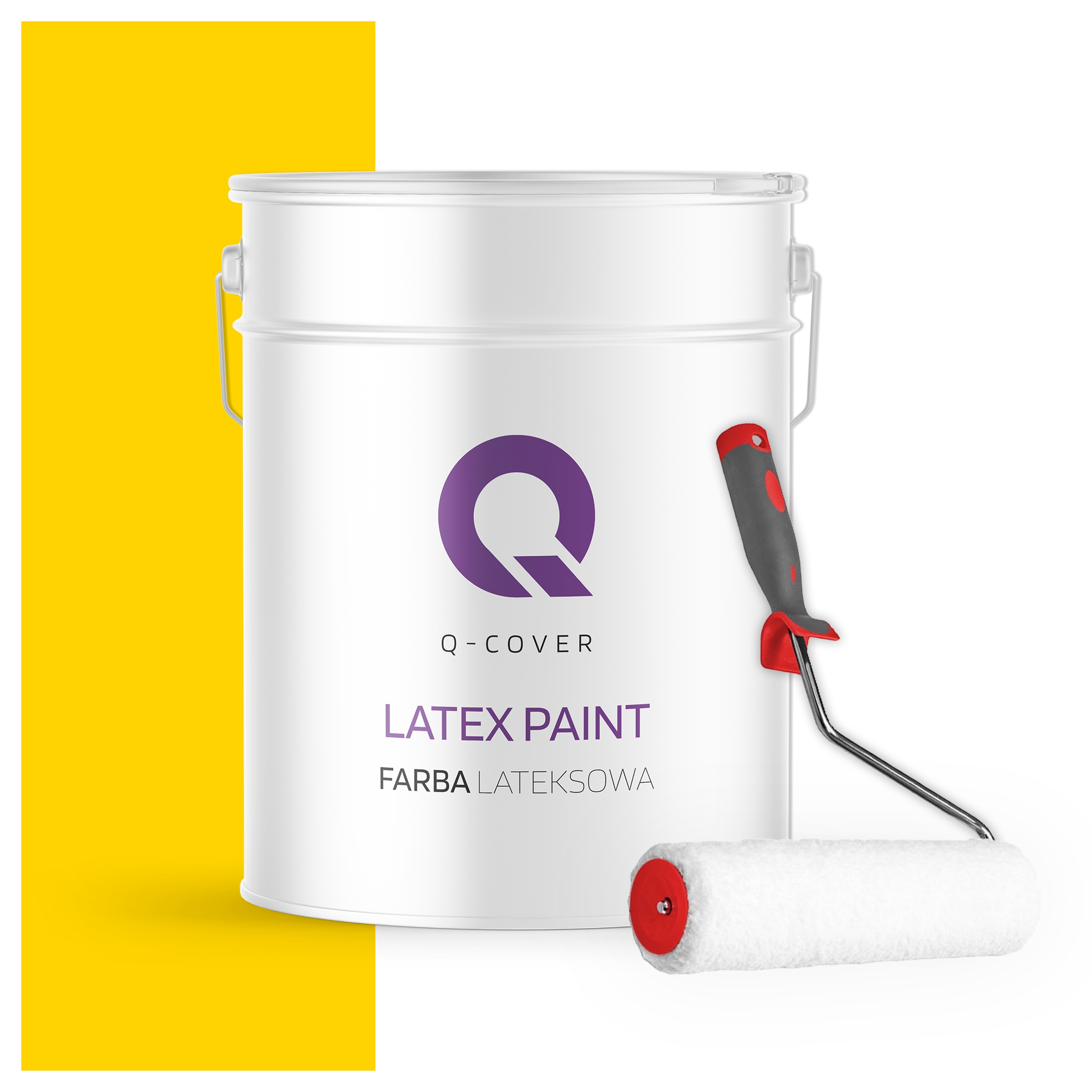 Latexová farba na steny stropov Hlboký mat 10L Intenzívna žltá valček