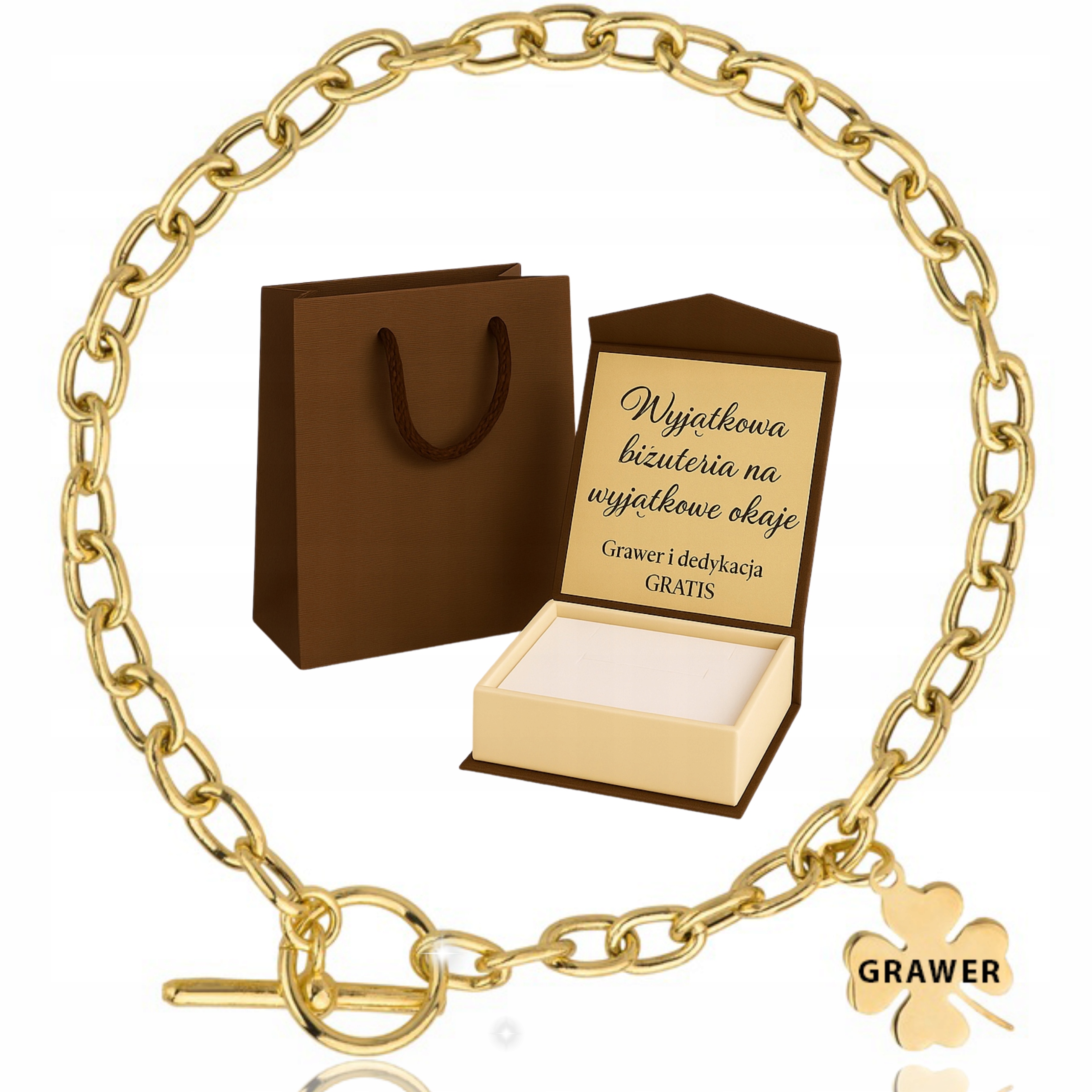 Dámský zlatý náramek PR.585/925, sada Zirkony , gravírování Gravírování pozlacený