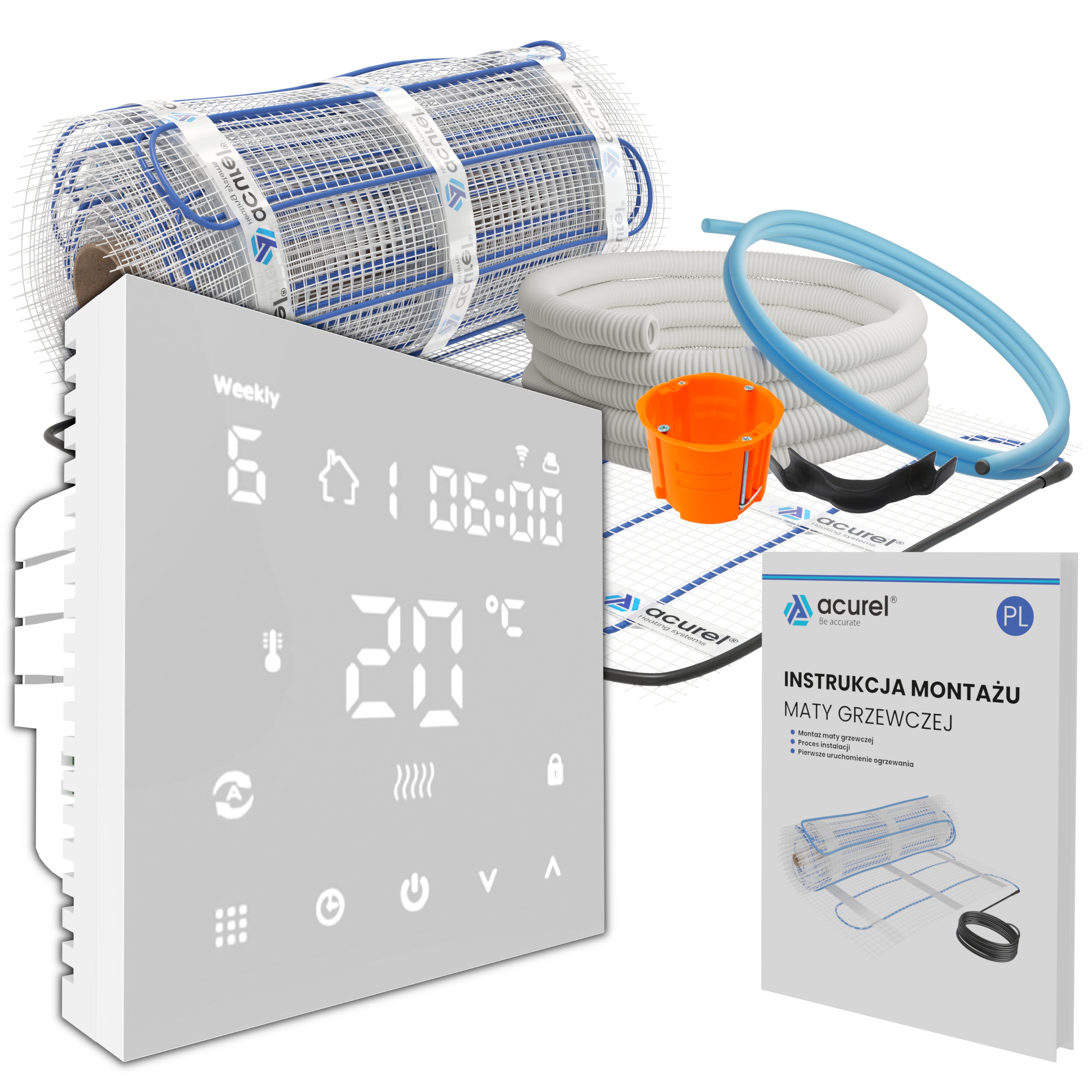 

Mata grzewcza 160W/m2 Termostat Zestaw 1m2