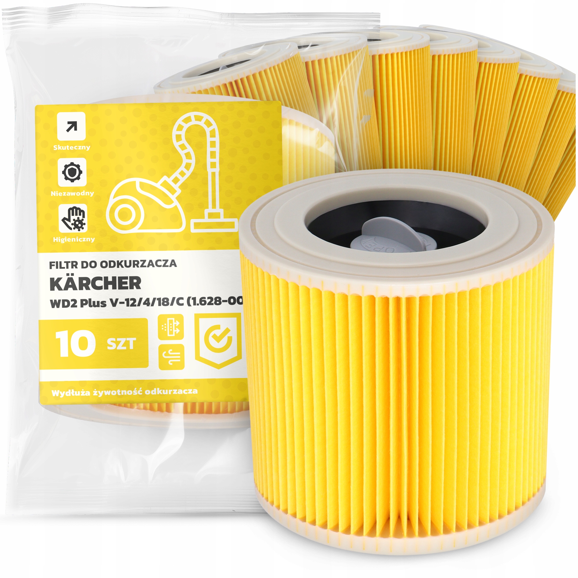 10 x Filtr Pro Vysavač Kärcher WD2 Plus V-12/4/18/C (1.628-009.0) Em-w