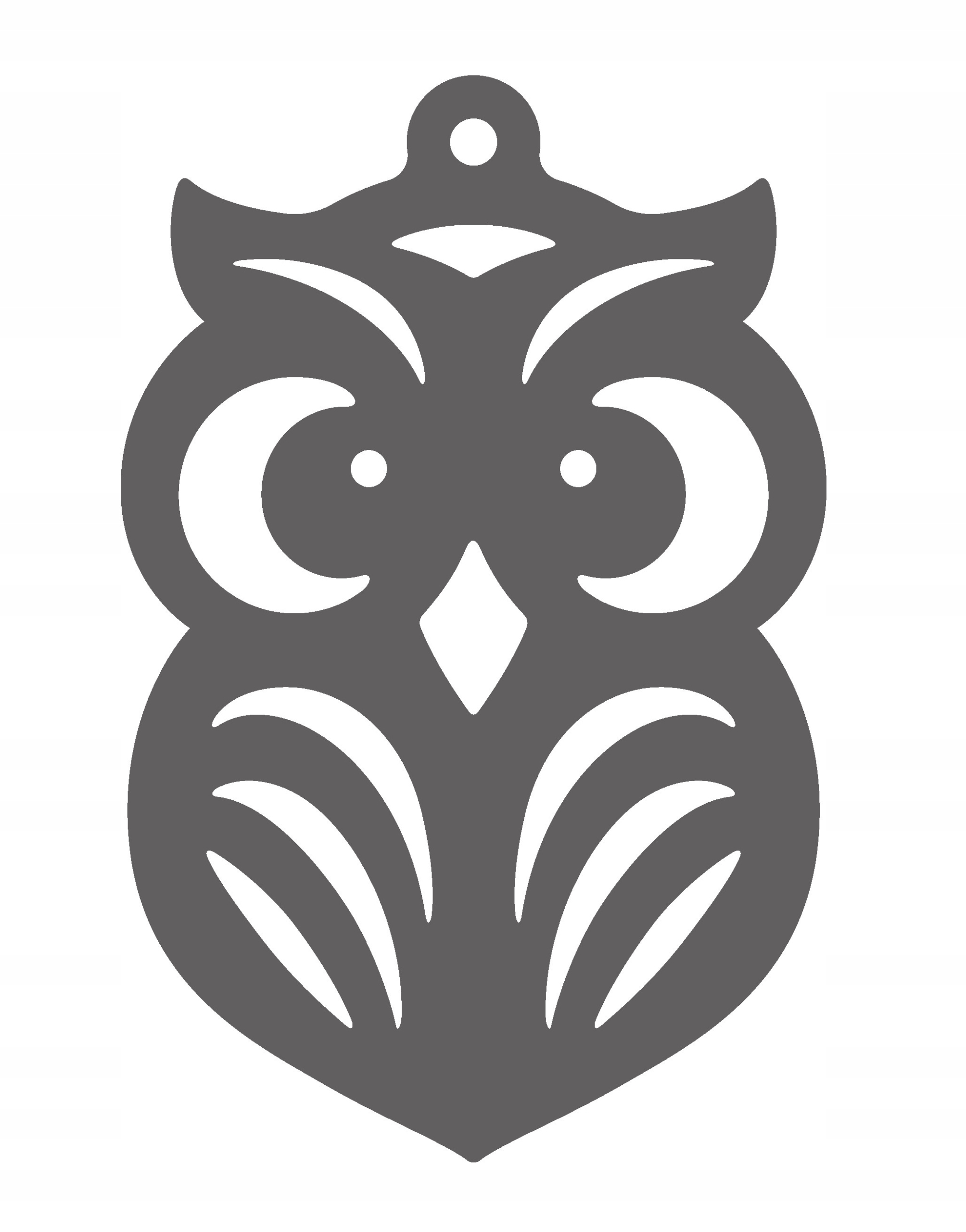 

S2 Zawieszka dekor ozdoba ażurowa sowa szara