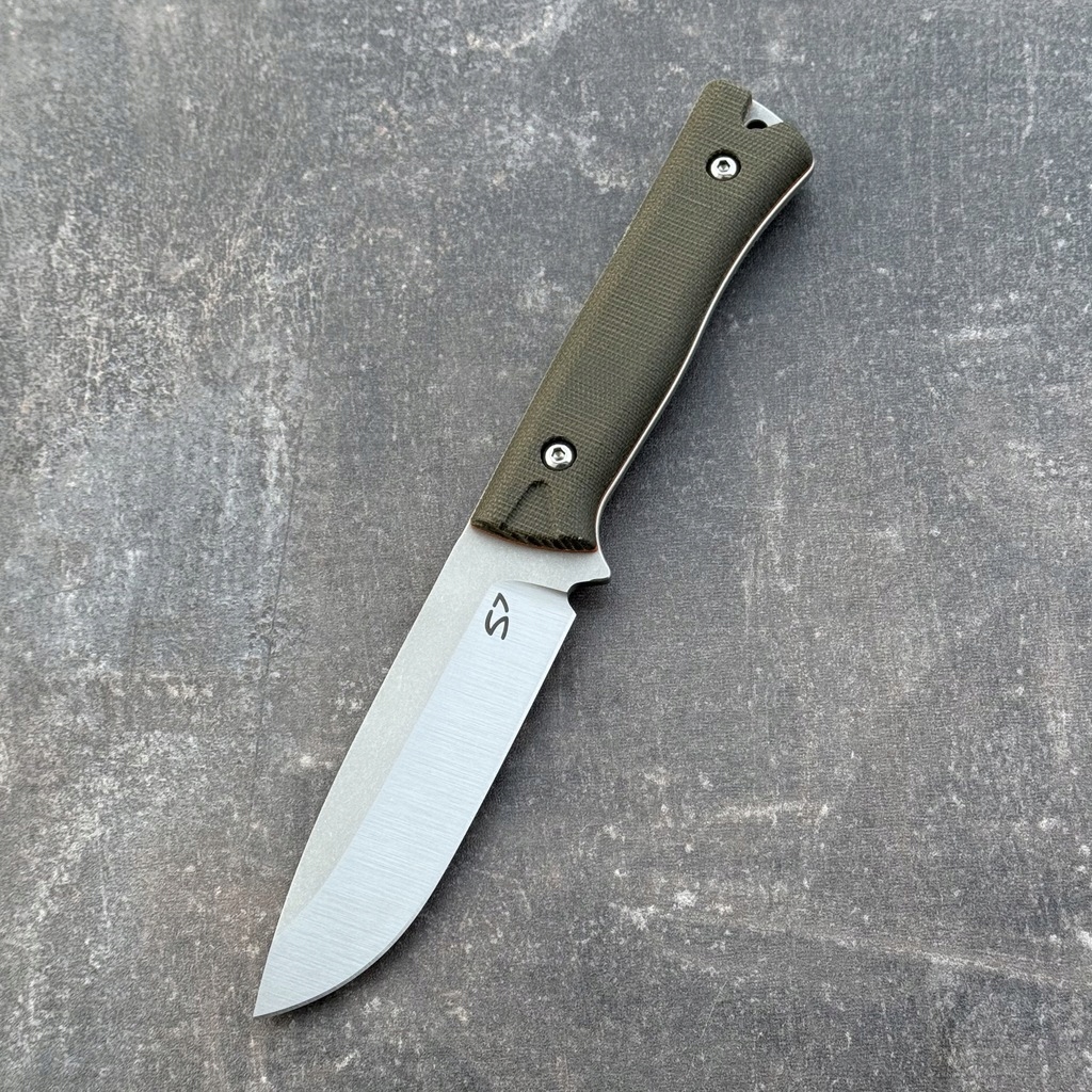 Nůž SJ-Knife Templar Grove Satin ElmaxGreen Canvas Micarta/Orange G10 Kydex