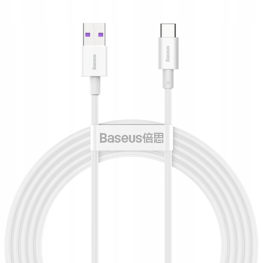 Kabel przewód Superior Usb Usb-c 66W 6A 2m biały