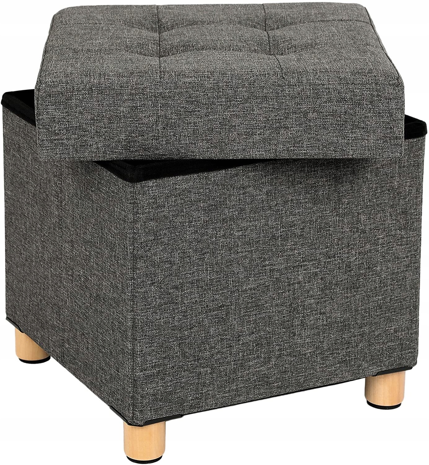 

Pufa do przechowywania pikowana szara 38 cm Loft