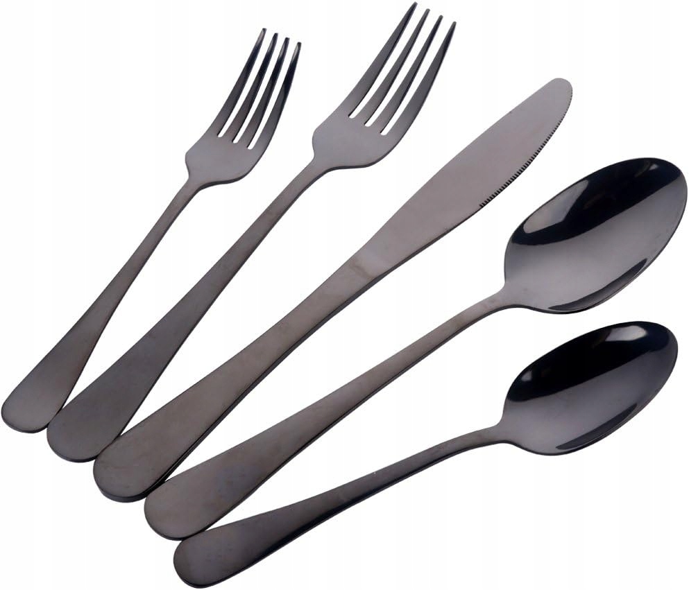 Černé příbory, sada 5 kusů, originální moderní nádobí