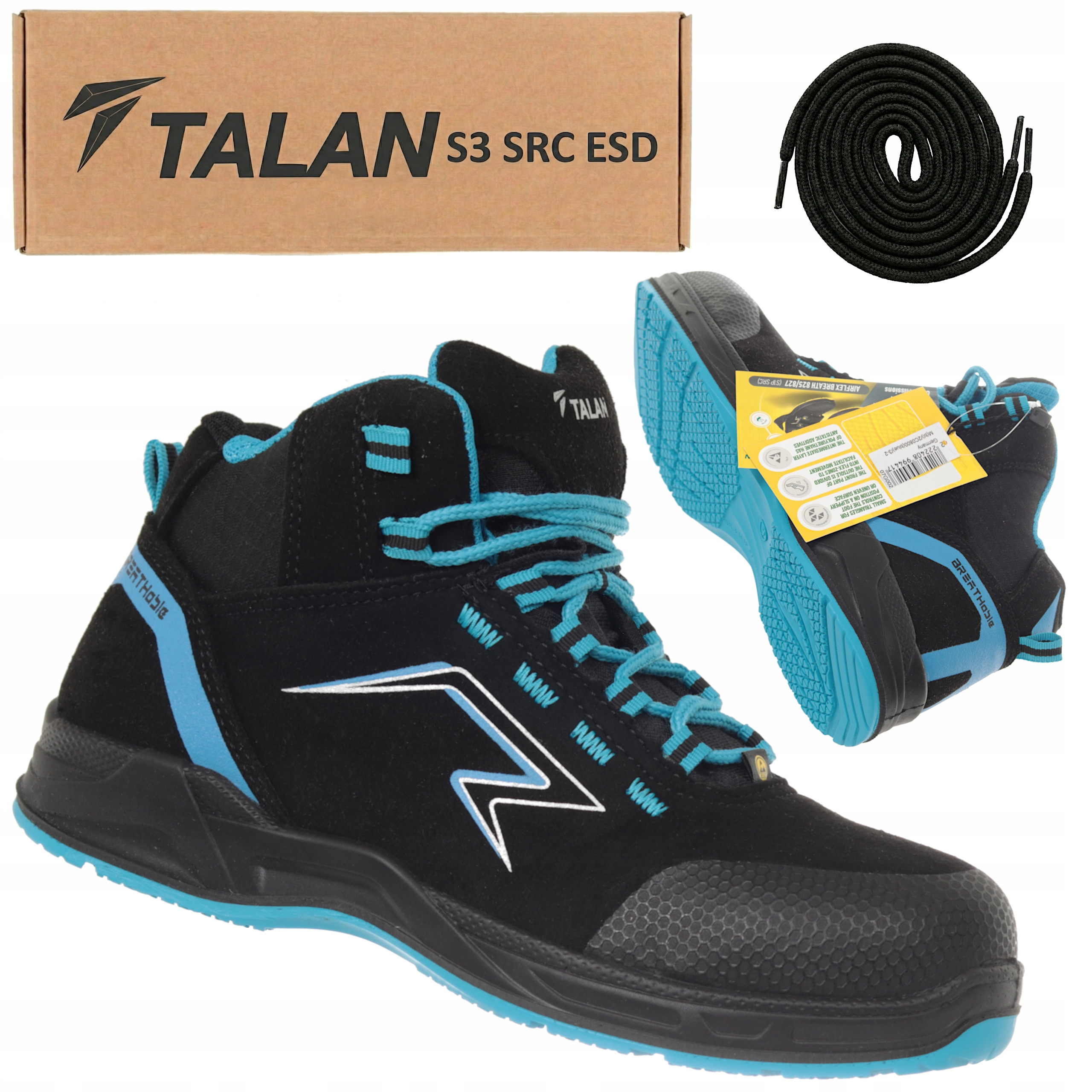 Buty robocze męskie S3 Talan AirFlex 800 Esd oddychające cordura lekkie 43