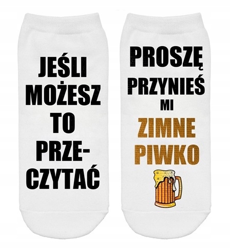 

Śmieszne skarpetki Przynieś MI Zimne Piwko