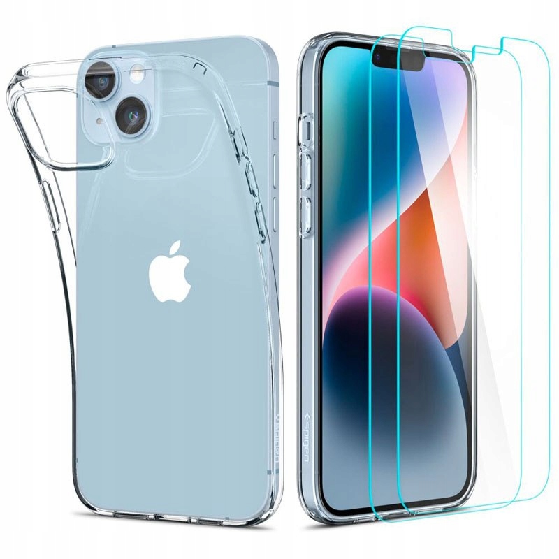 Spigen Crystal Pack Zestaw etui 2 x szkło do iPhone 15 Plus iPhone 14