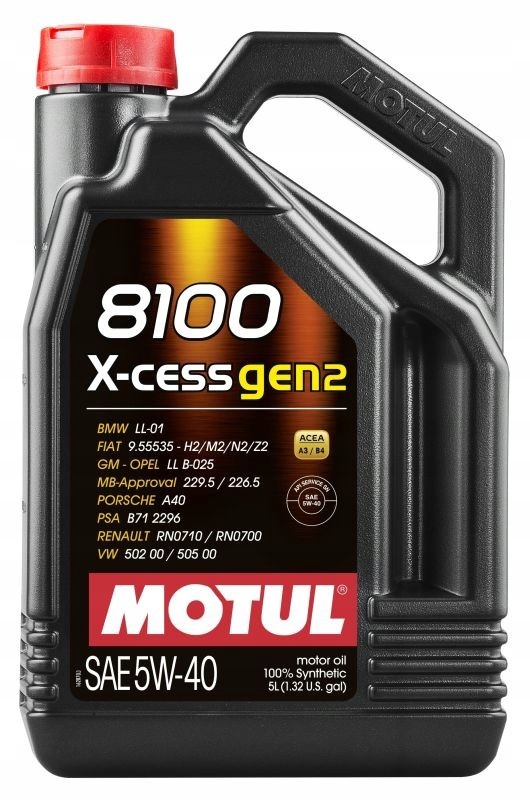 Olej Motul 5V40 5 L 8100 X-cess GEN2 502.00 505.00 229.5 226.5 A40