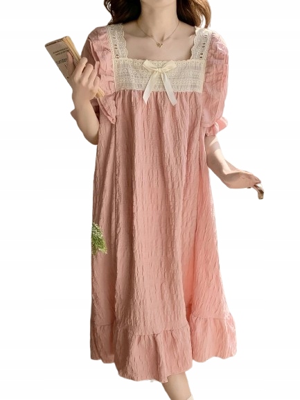 Růžová Košile Noční Pro Velkou Princeznu, Dívčí Volánkový Styl, Velikost XL