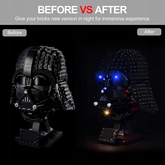 OŚWIETLENIA LED DO KASKU LEGO DARTH 75304 ZESTAW ŚWIATEŁ BEZ MODELU Kod producenta 455