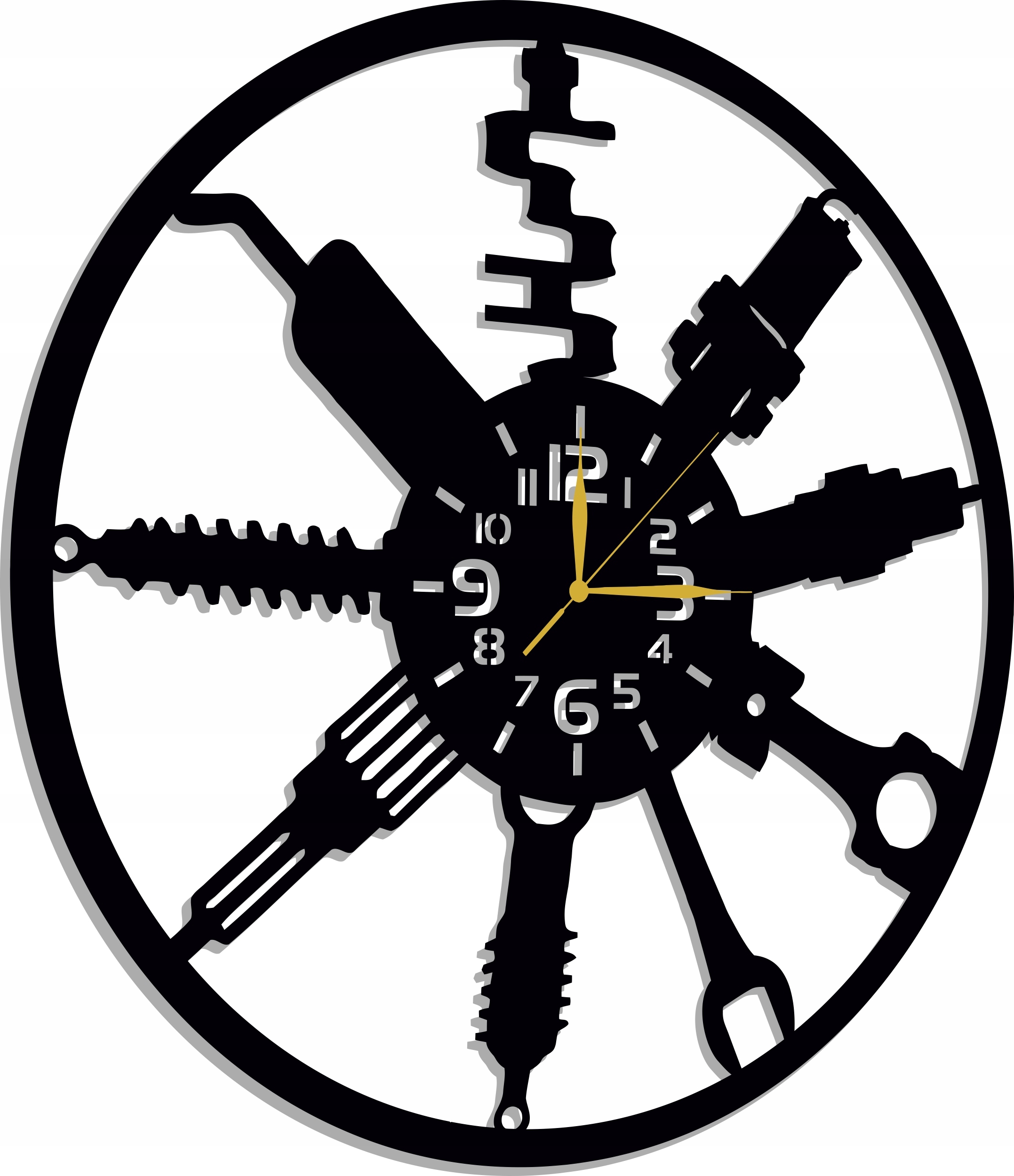 Hodiny Pro Mechanika Do Garážové Dílny Auto Servis Dárek 70 CM