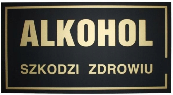

Tabliczka Alkohol Szkodzi Zdrowiu czarna duża
