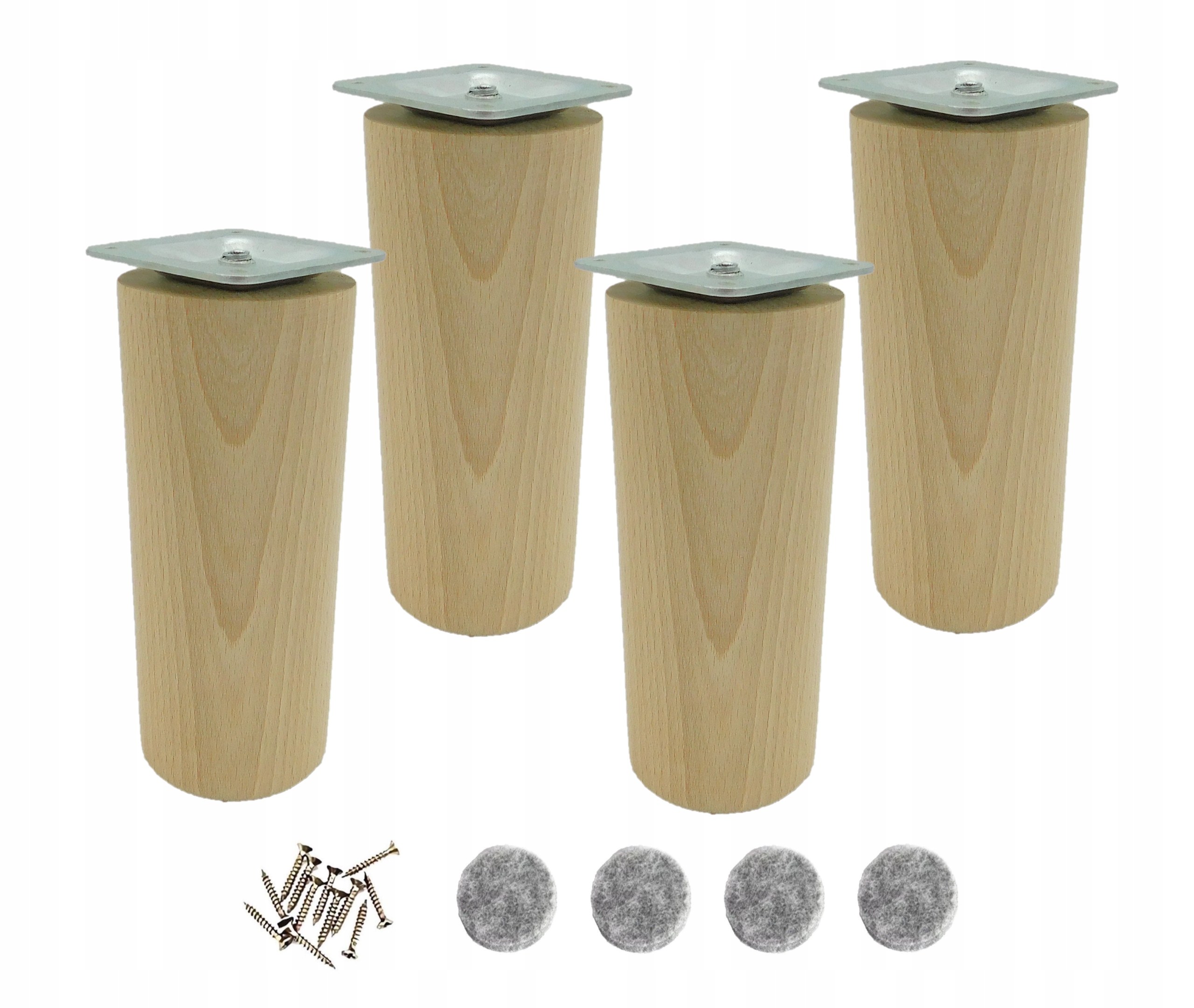 Dřevěné nohy pro nábytek Nohy pro nábytek válec fi 60 mm surový 15 cm upevnění