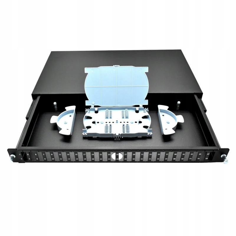 PRZEŁĄCZNICA ŚWIATŁOWODOWA 1U 24 SC-DUPLEX/LC-QUAD TACKA SPAWÓW MONTAŻ RACK