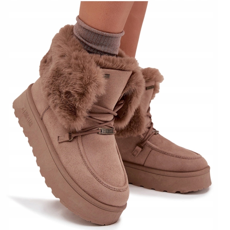 Dámské Sněhule Na Platformě S Kožešinou Big Star SS274114 Béžové 40