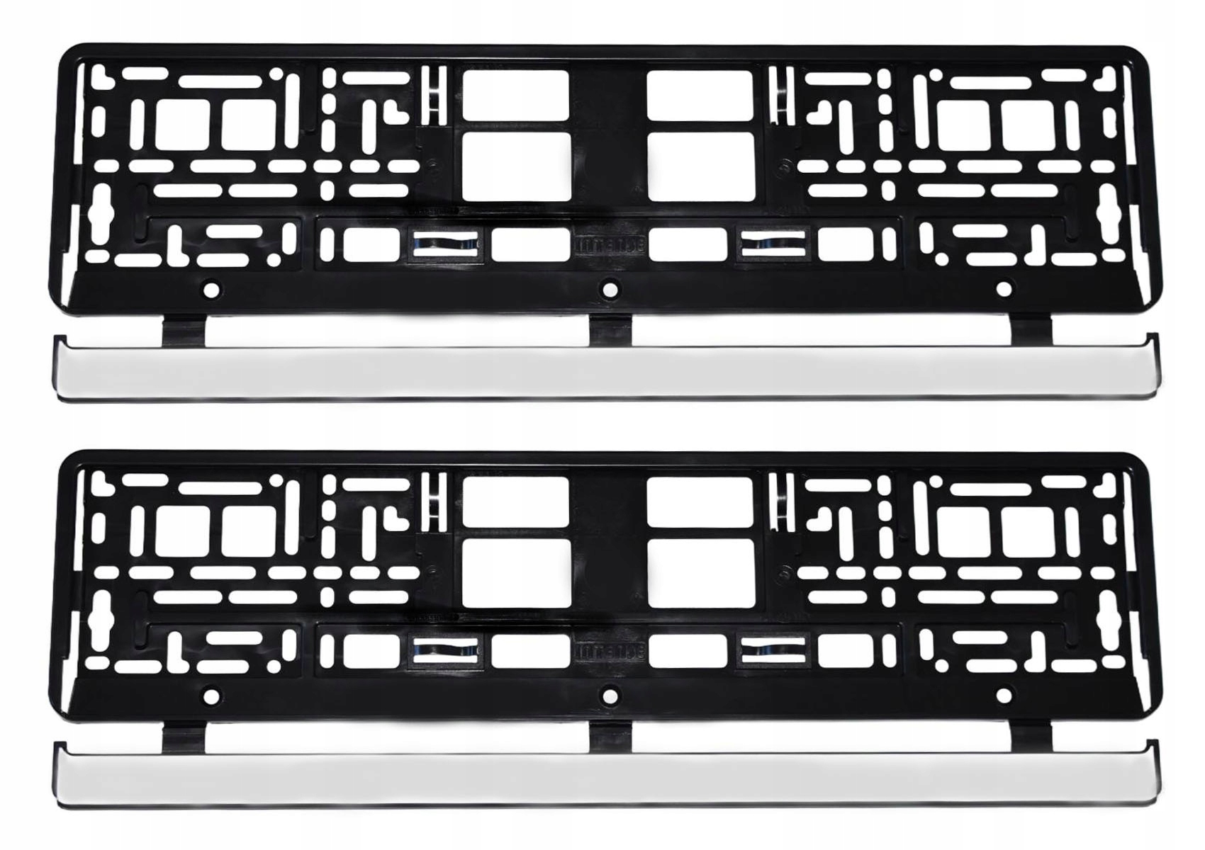 Ramki Pod Tablicę Rejestracyjną Srebrne Komplet 2 sztuki