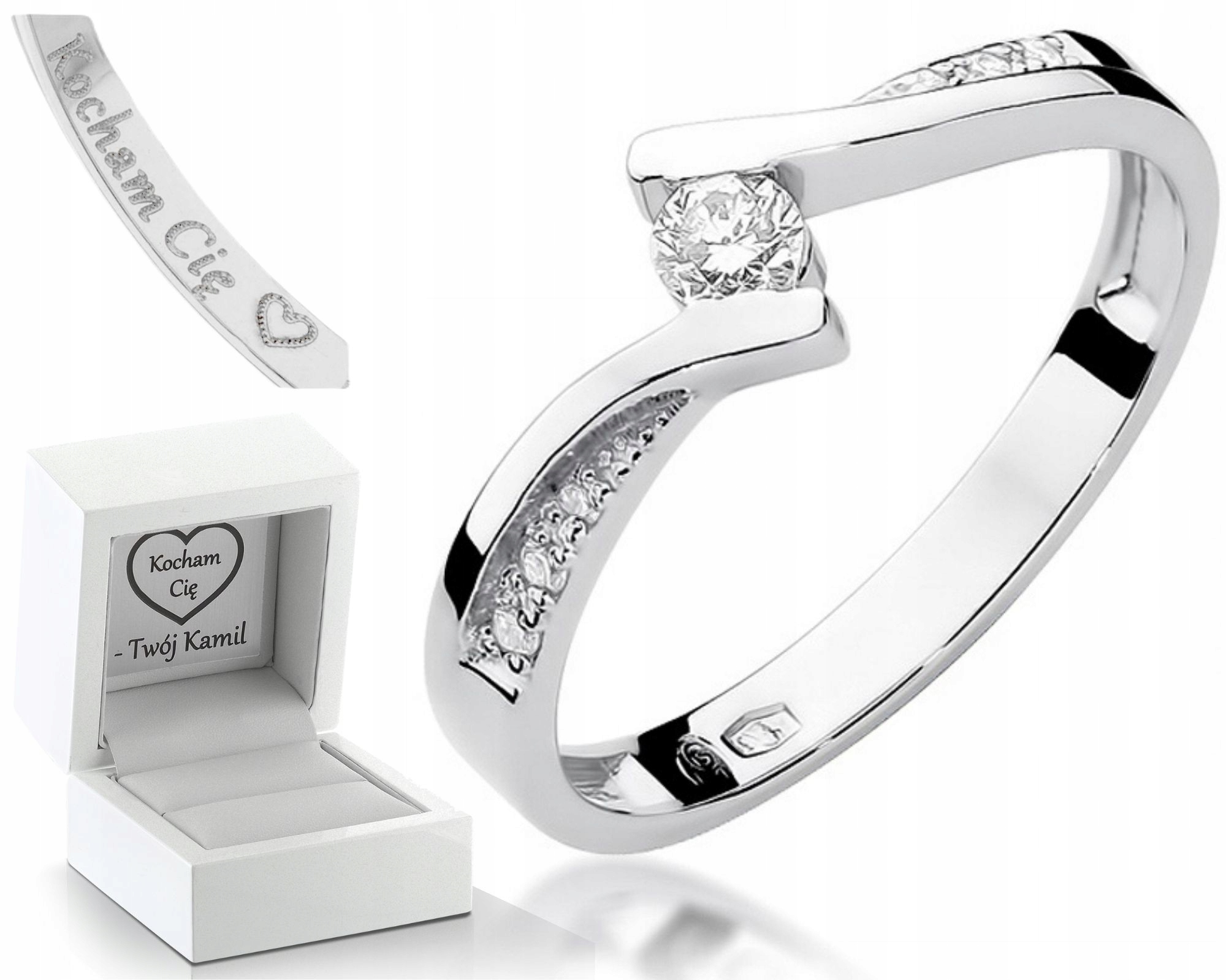 Prstýnek S Brilianty 0,16 Ct Bílé Zlato 0,585 Zásnubní Pro Ženu