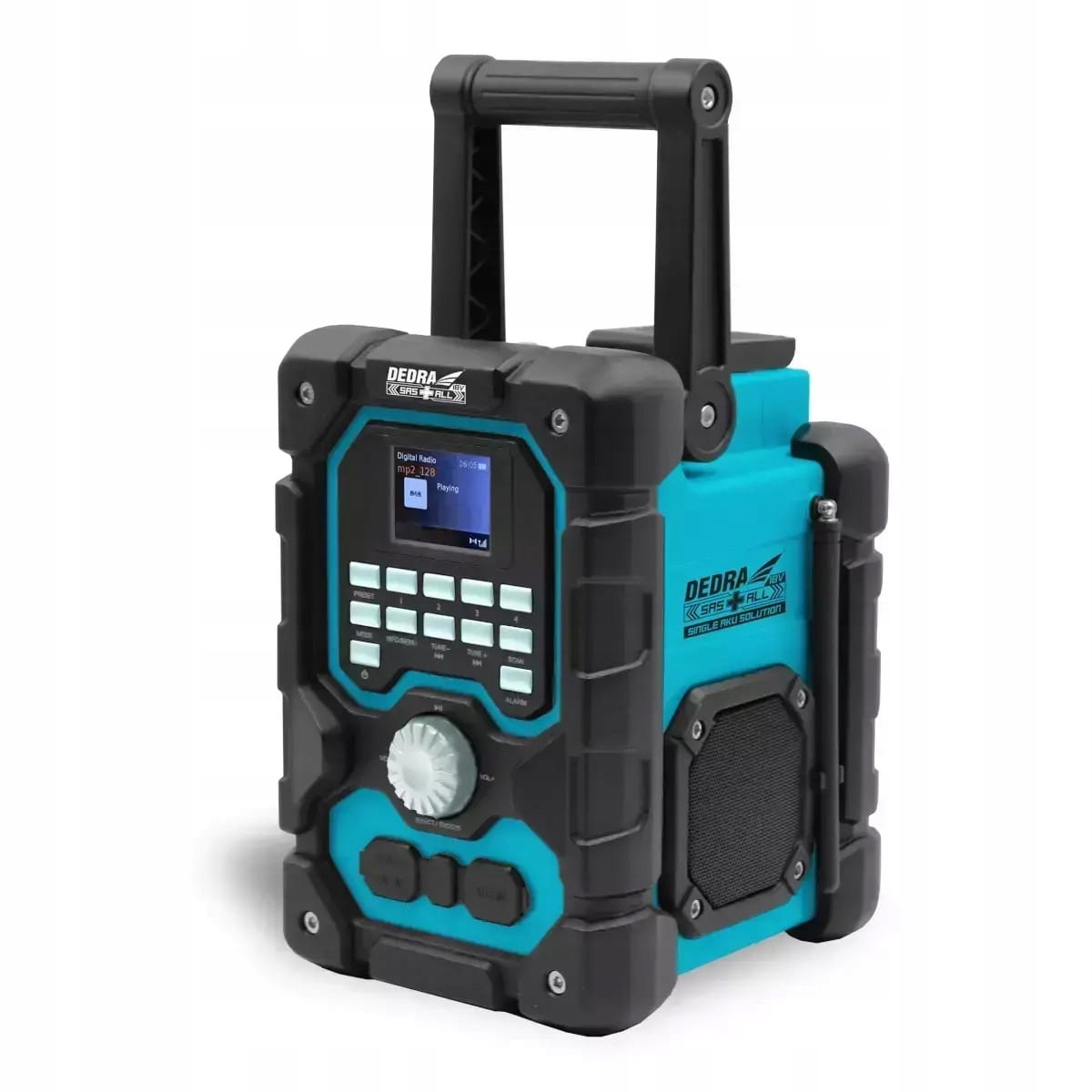 Rádio Dab+/fm akumulátorové 18V bluetooth Usb systém Sas+all Dedra