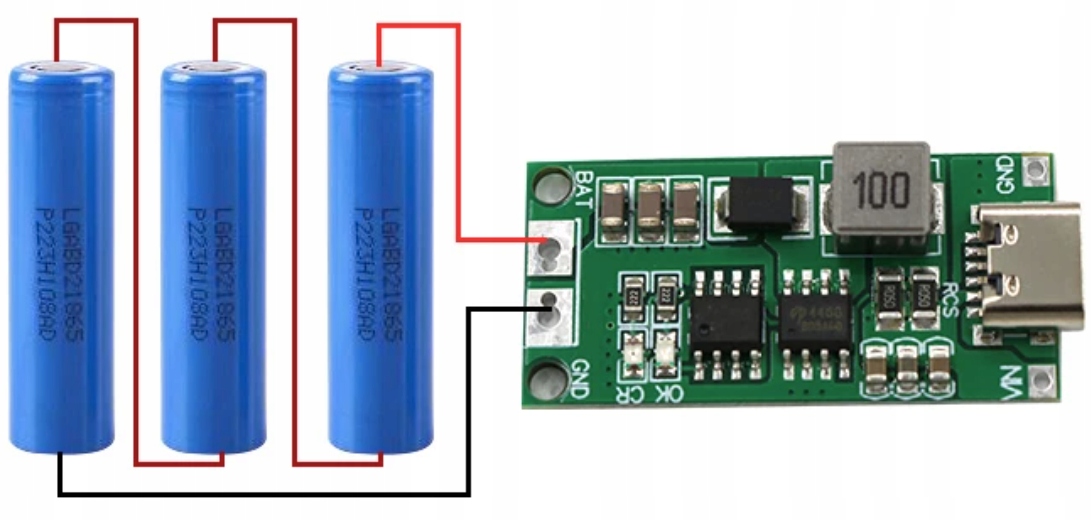 Ładowarka ogniw i akumulatorów Li-Ion Step-Up 3S 12,6V 4A USB-C 18650 0184 Producent Inna