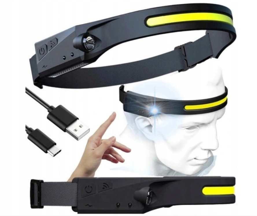 

Latarka Czołowa Led Mocna Usb-c 350LM