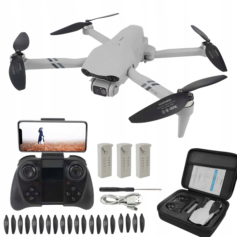 Dron F10 8K Podwójna Kamera Wifi 120° I 3 Baterie 60 Min Lotu