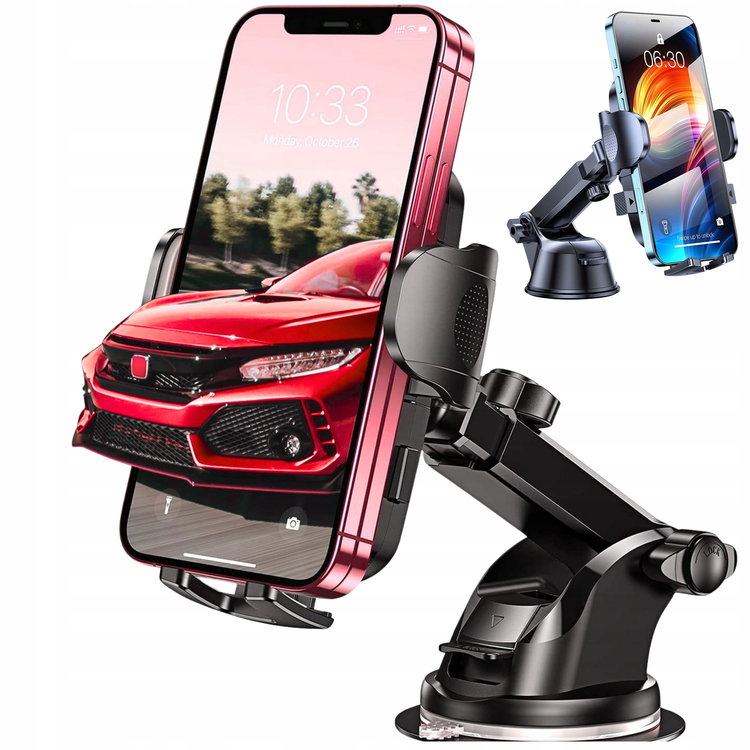 Uchwyt Samochodowy 3w1 360 Uniwersalny Do Każdego Telefonu Stabilny Telefon