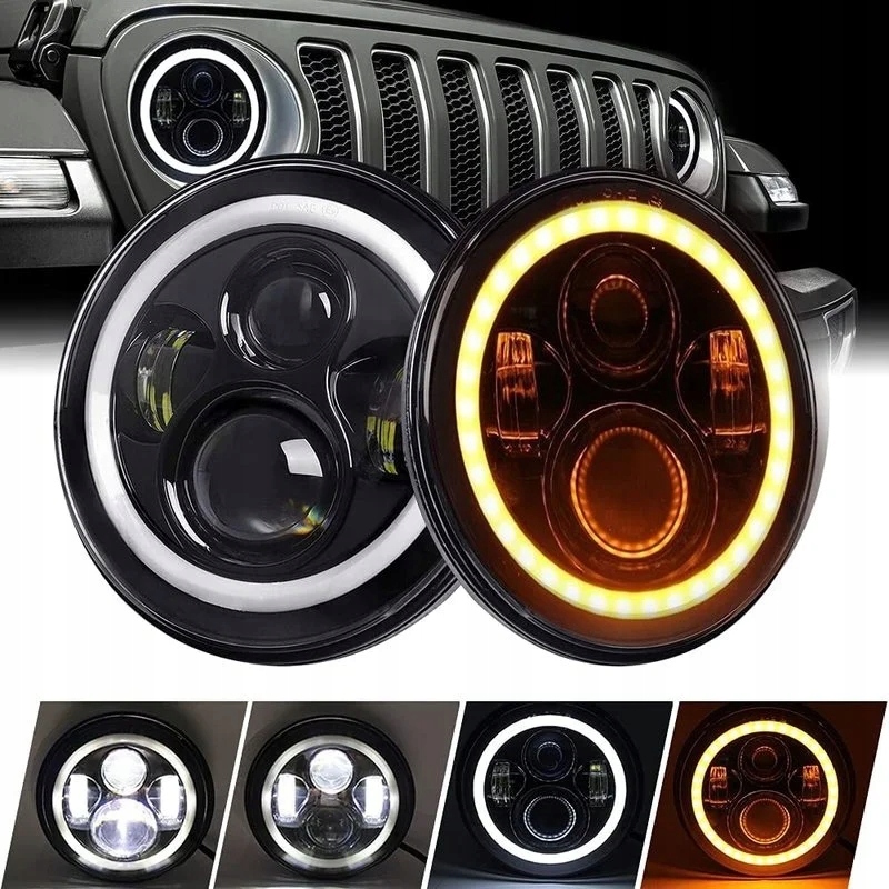 WYSOKA JAKOŚĆ REFLEKTOR LAMPA PRZÓD MOTOCYKLOWA LED 7IN - UNIWERSALNY