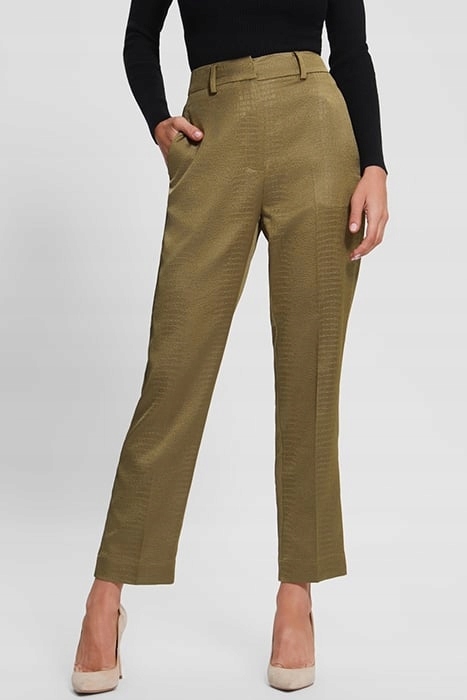 Guess Elegantní Doutníkové Kalhoty Khaki Se Zipem Xs G_a