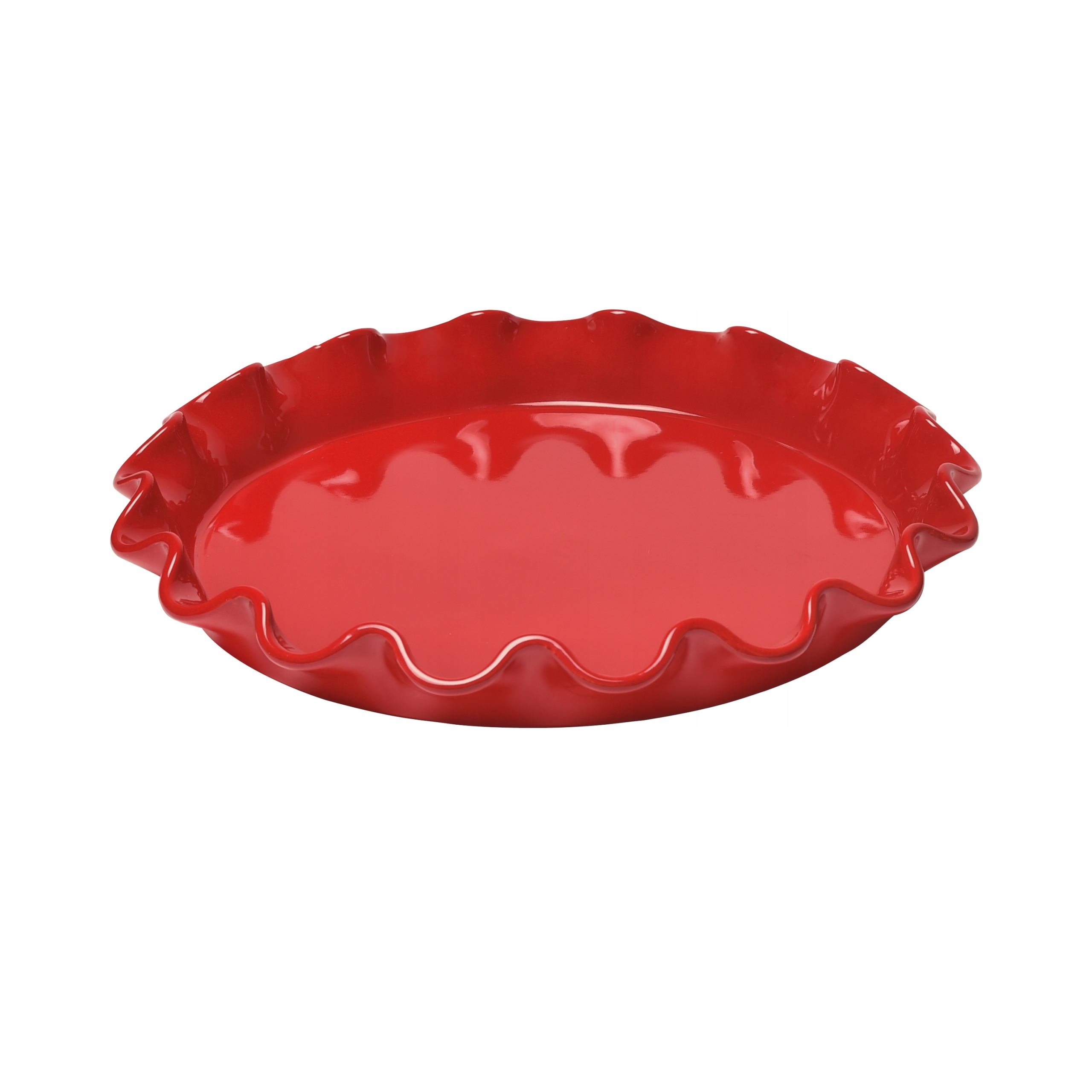 Emile Henry Natural Chic Keramická forma na strúhanie 33 cm s volánom Červená