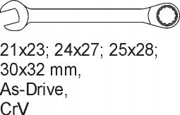 WKŁAD DO SZUFLADY KLUCZE OCZKOWE ODGIĘTE 21- 32MM Kod producenta YT-5543