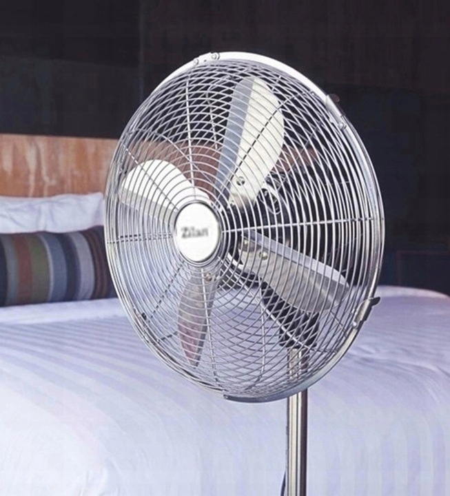 WENTYLATOR PODŁOGOWY STAL CHROM 50W, 40CM Model ZILAN ZLN1112 SILVER EDITION