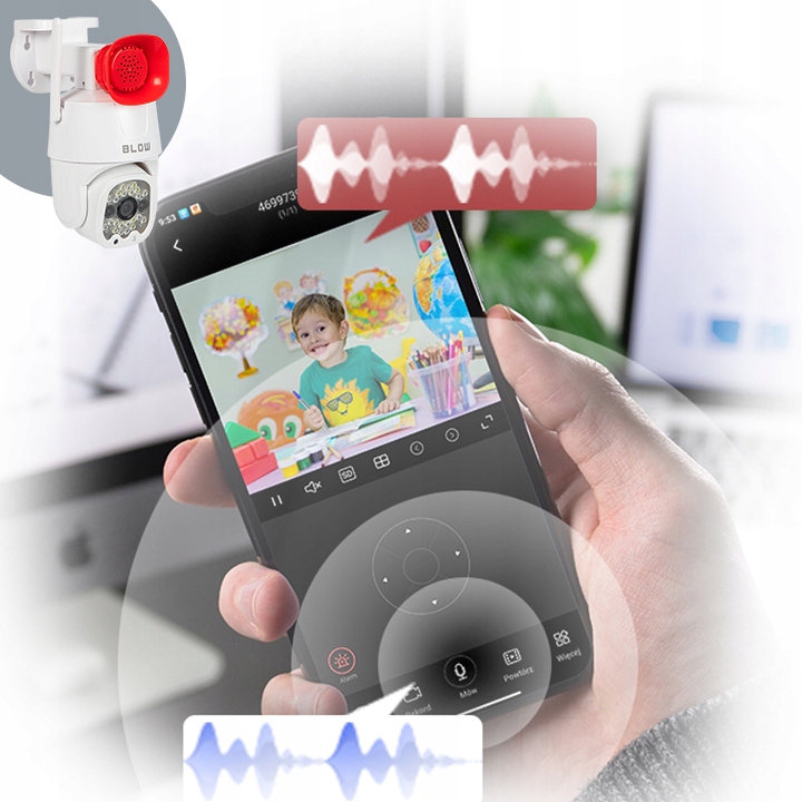 KAMERA OBROTOWA ZEWNĘTRZNA WIFI 3Mpx 2K ZOOM DETEKCJA MEGAFON Model H-323