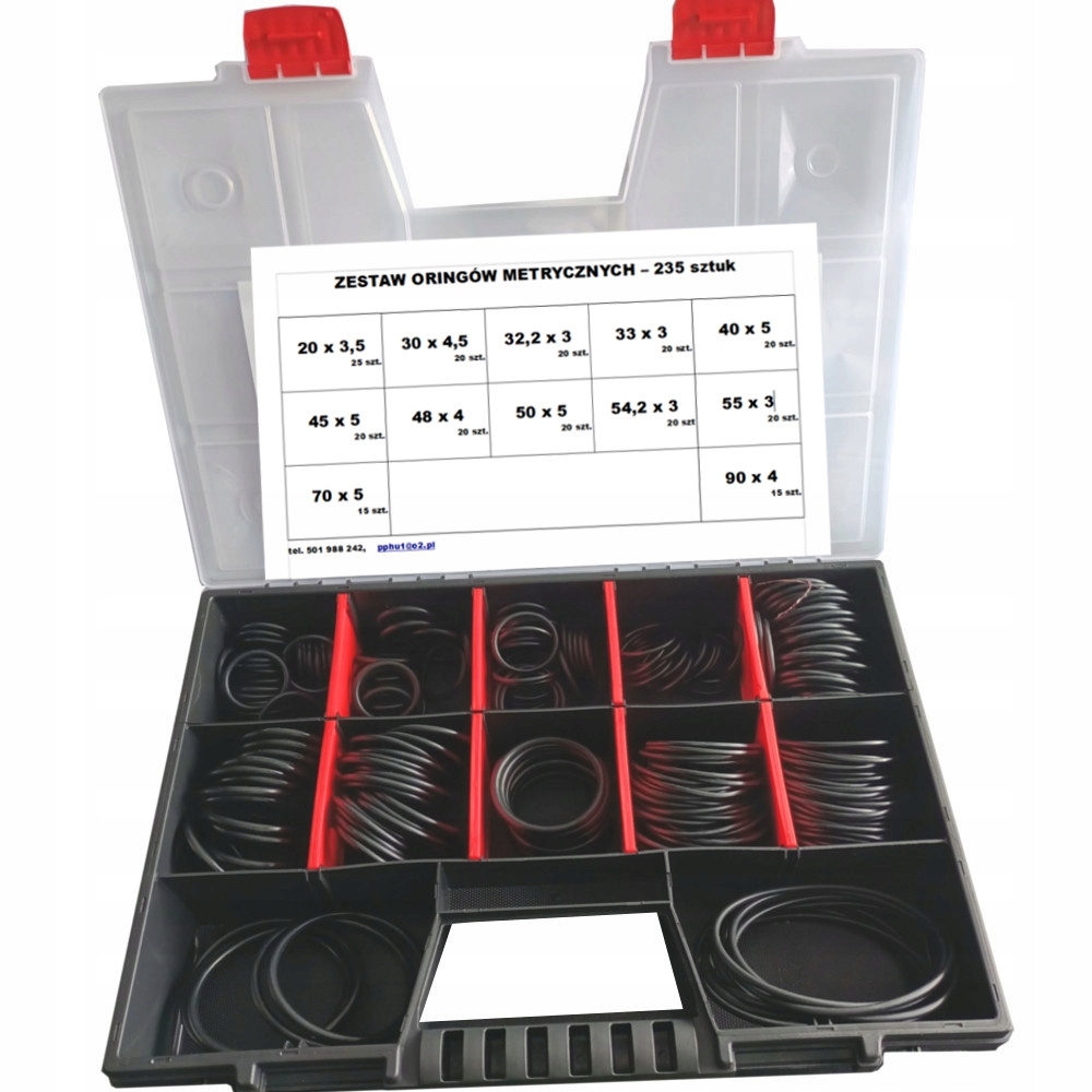 ORING ORINGI O-ringi metryczne ZESTAW 235 szt