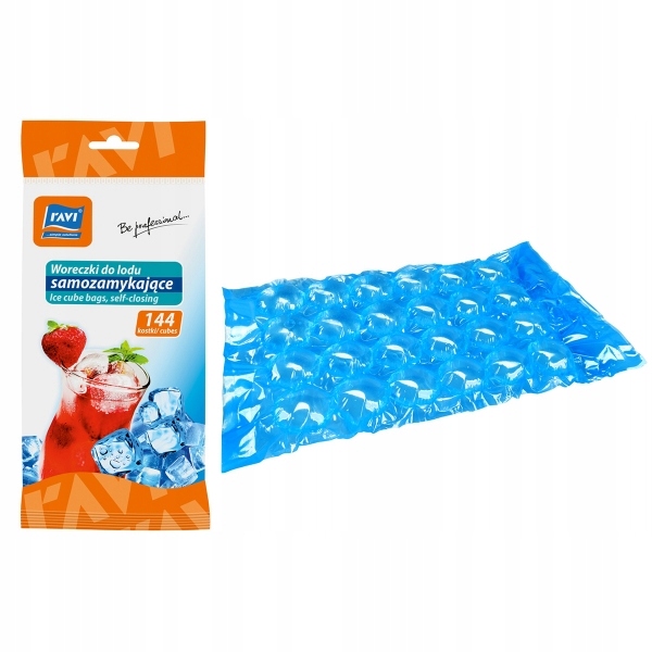 Ravi Woreczki do lodu samozamykające 144 kostki