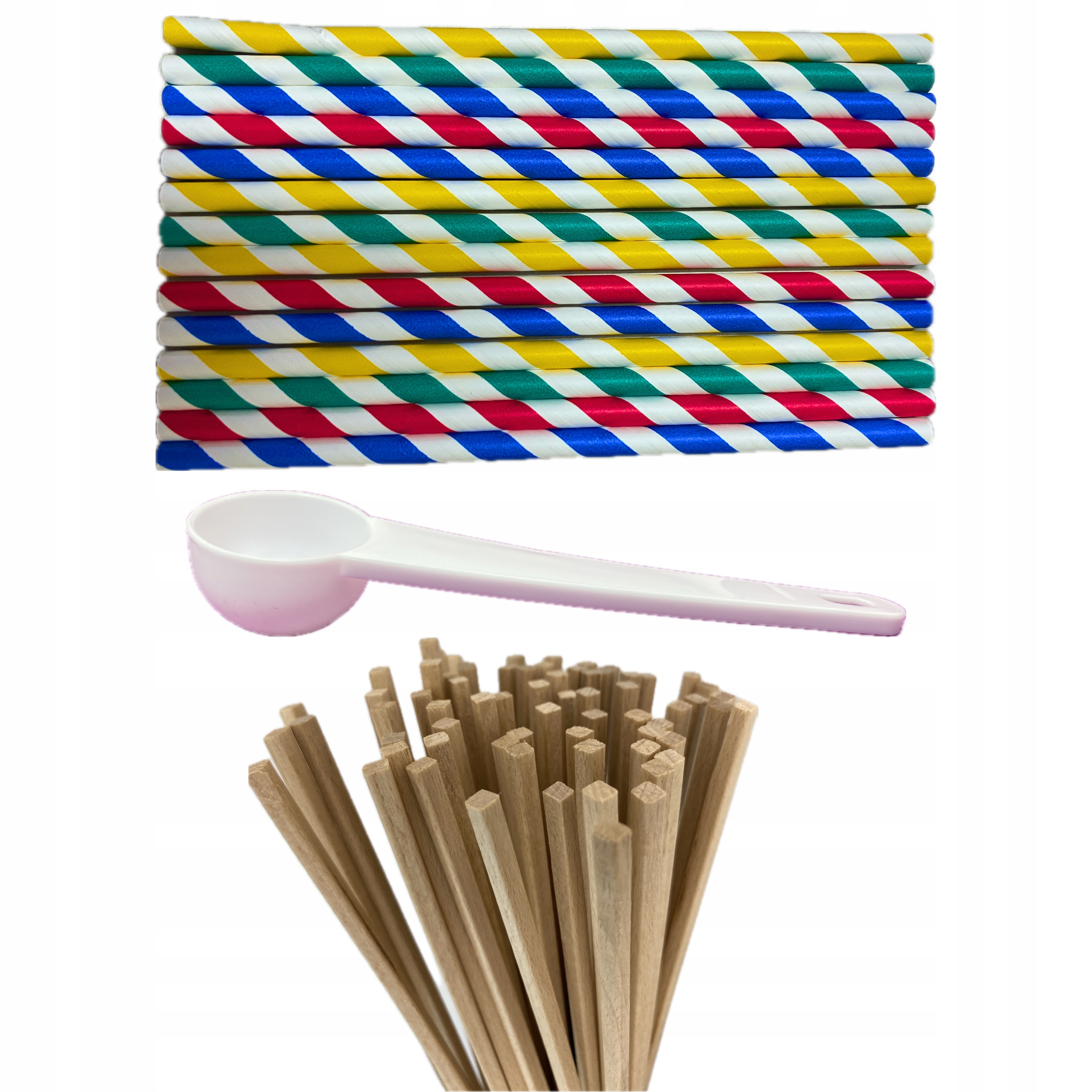 KOLOROWYCH Cukrów do Waty Cukrowej 12x100g PATYCZKI MIARKI POSYPKA Marka Białek Słodkości