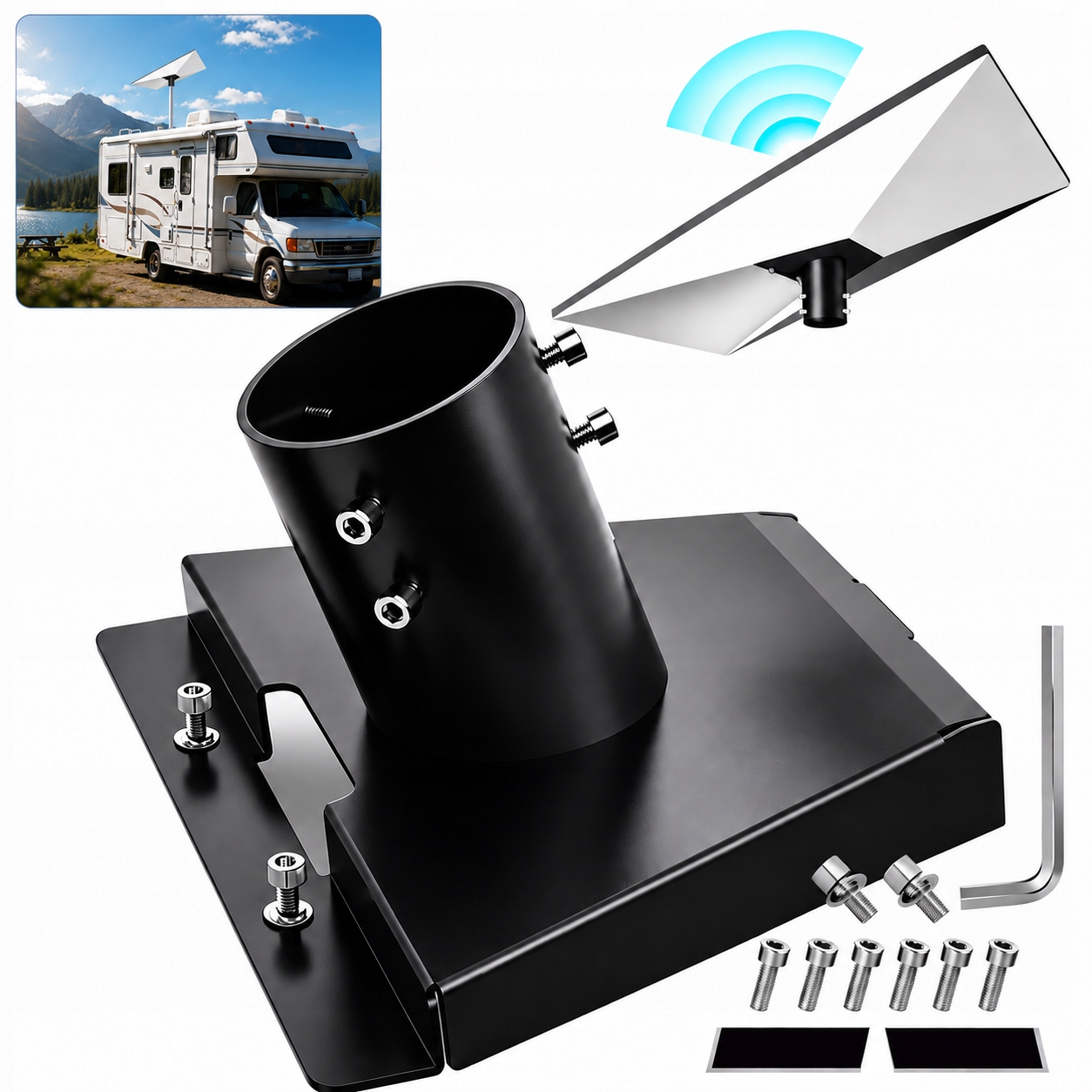 Trubkový adaptér pro anténu Starlink Gen 3 V3 Pipe Mount Držák stožáru Kov