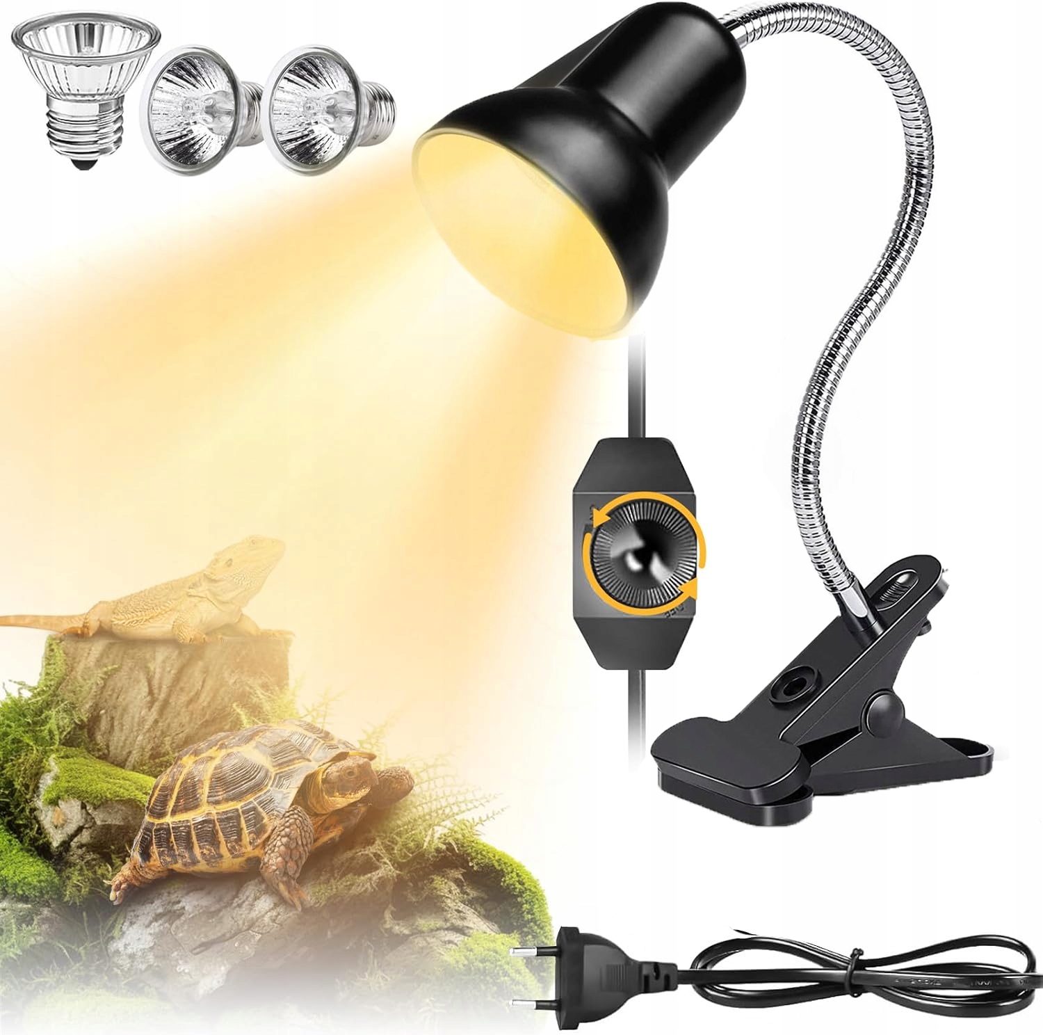 Levně Želva S 3 Žárovkami Uva Uvb, Topná Lampa S Plazy, Pro Želvu, Ještěrku