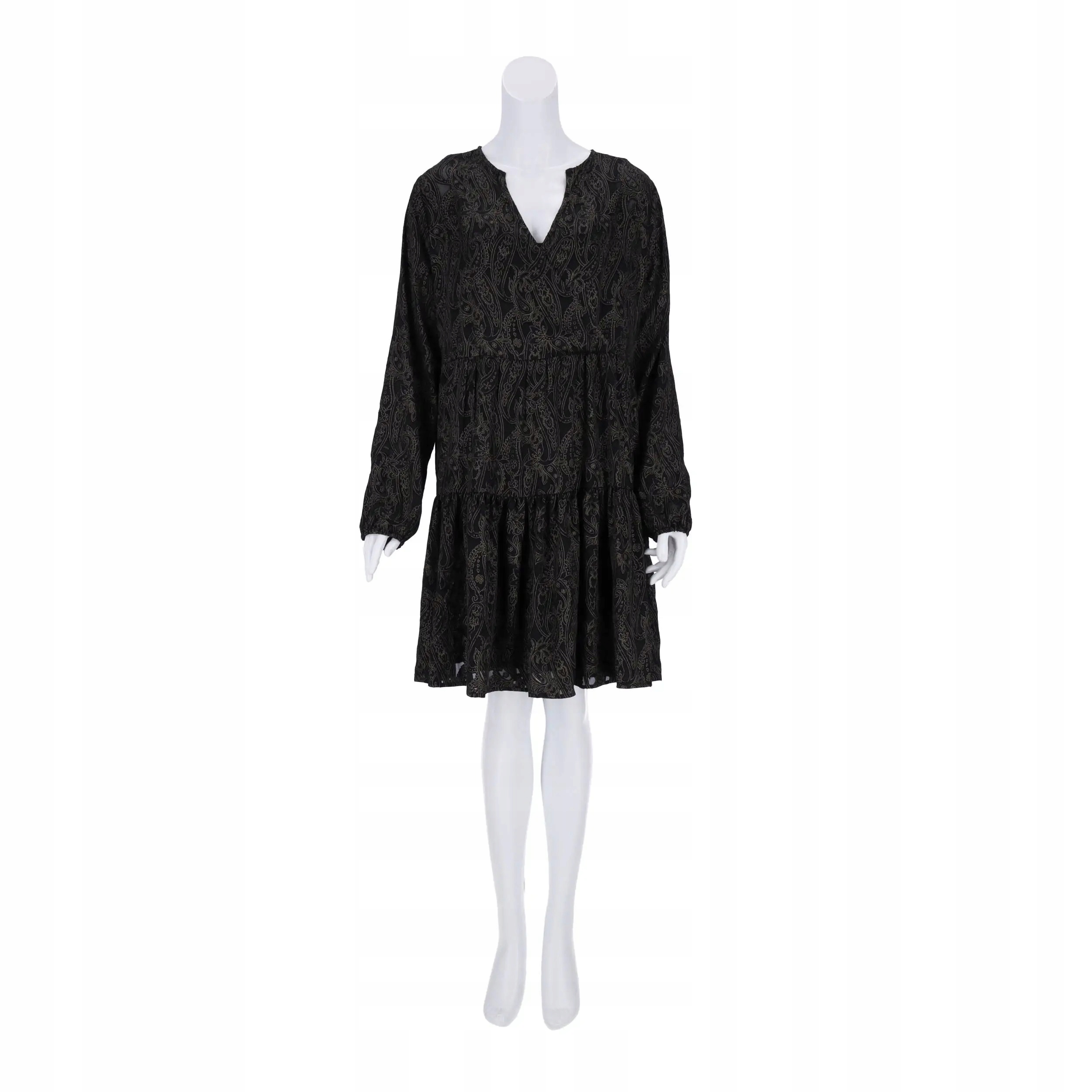 Comma Černé Šaty S Vzorem Paisley 36 6BA