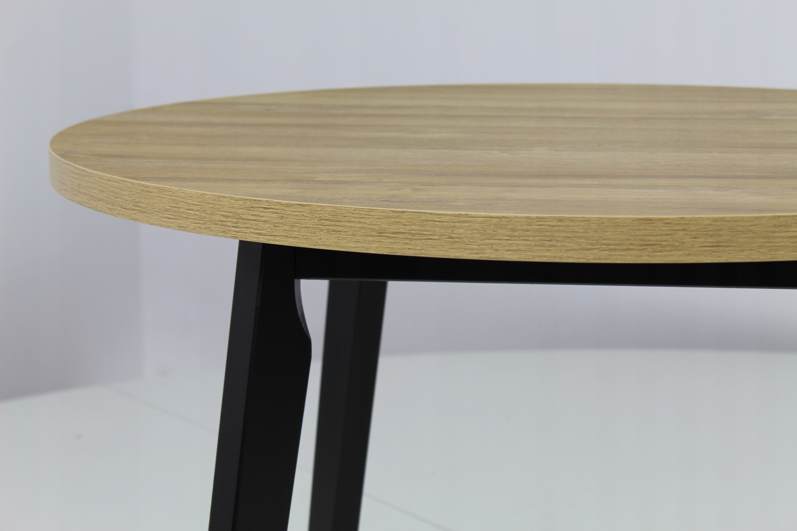 MODNY okrągły stół + 4 krzesła CZARNY kuchnia LOFT Szerokość siedziska 46 cm