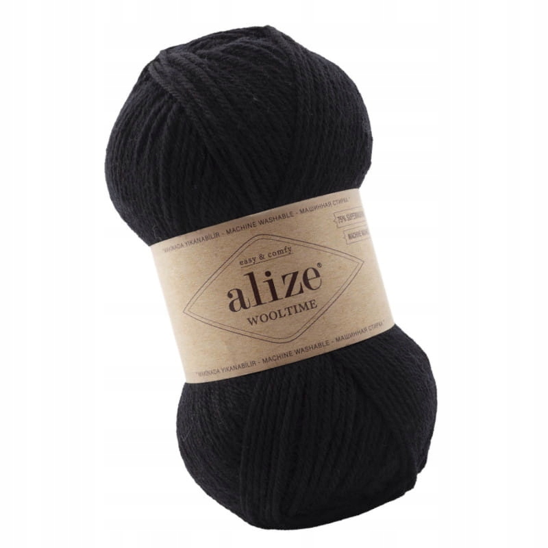 Alize Wooltime 60 Czarny Wełna