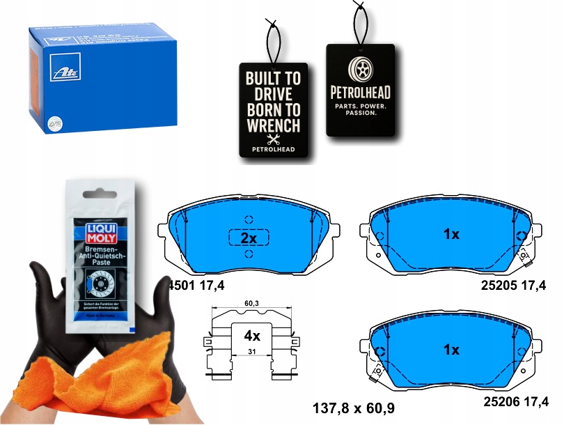 Brzdové Destičky Přední Hyundai Kona Kona Suv Tucson T #Petrolhead Pro+ Kit3