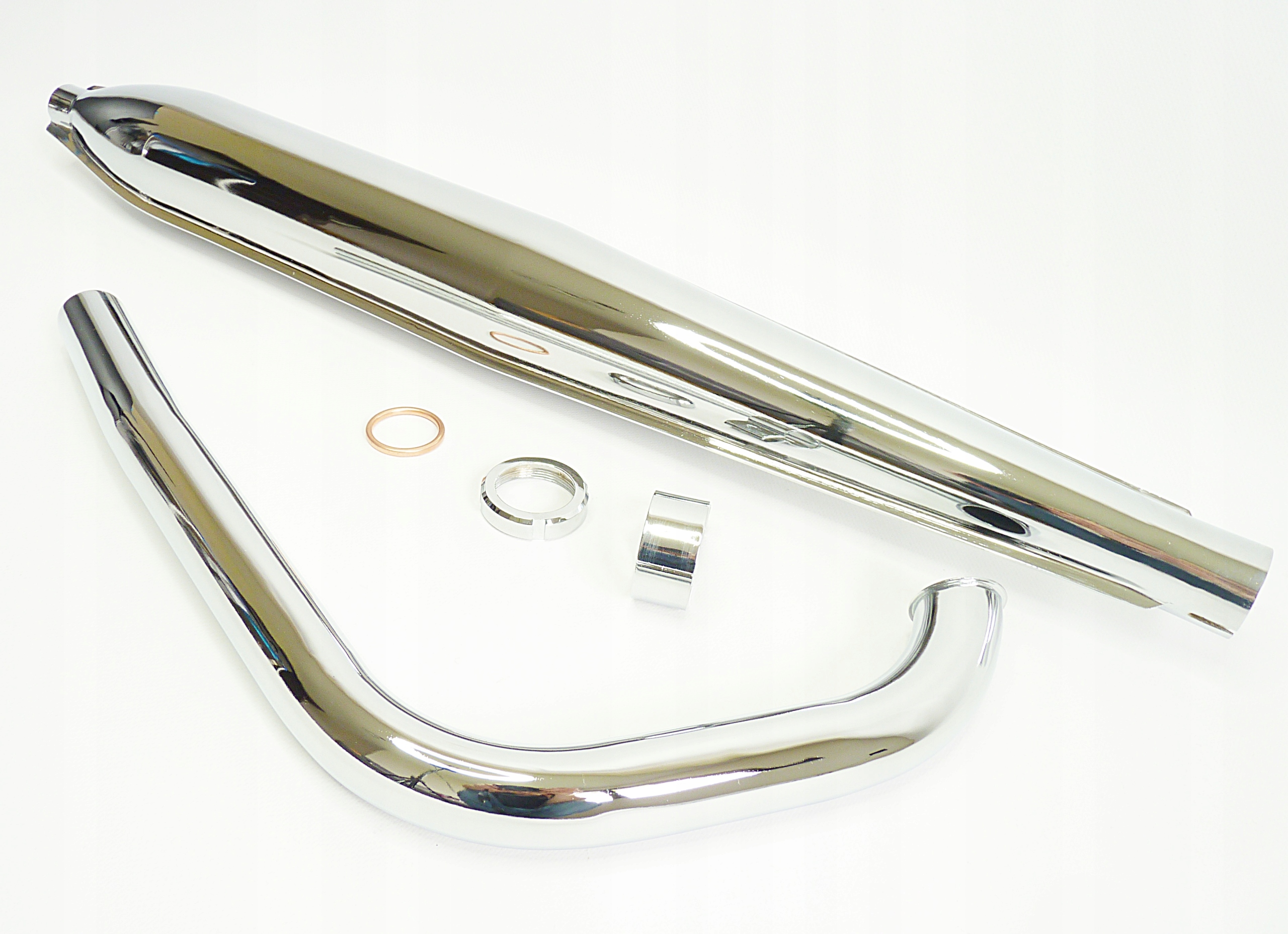 WSK 125 Tłumik kolanko wydech uchwyty JAKOŚĆ CHROM Producent inny