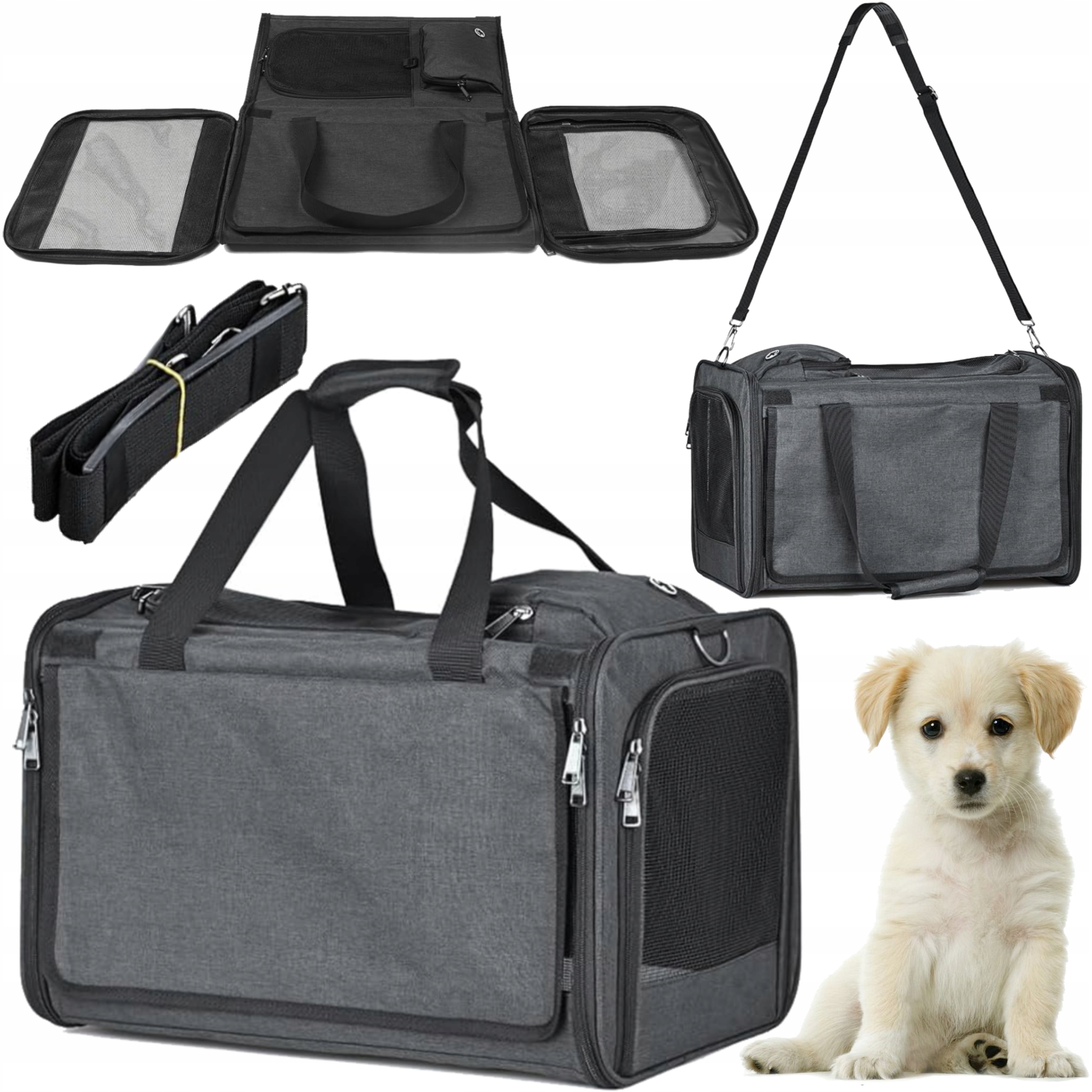 Levně Přepravka Rozkládací Pelíšek Ventilace Pro Psa Velký M/L