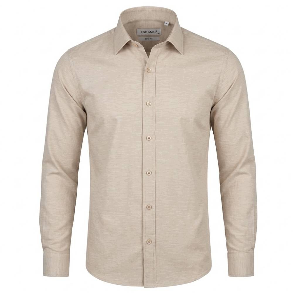 Ego Man košile pánská S324-004 slim fit XL béžová