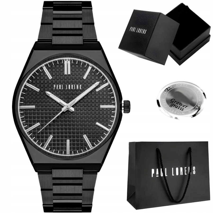 Pánské hodinky Paul Lorens Galan ocelové s efektním ciferníkem krabička Gravírování