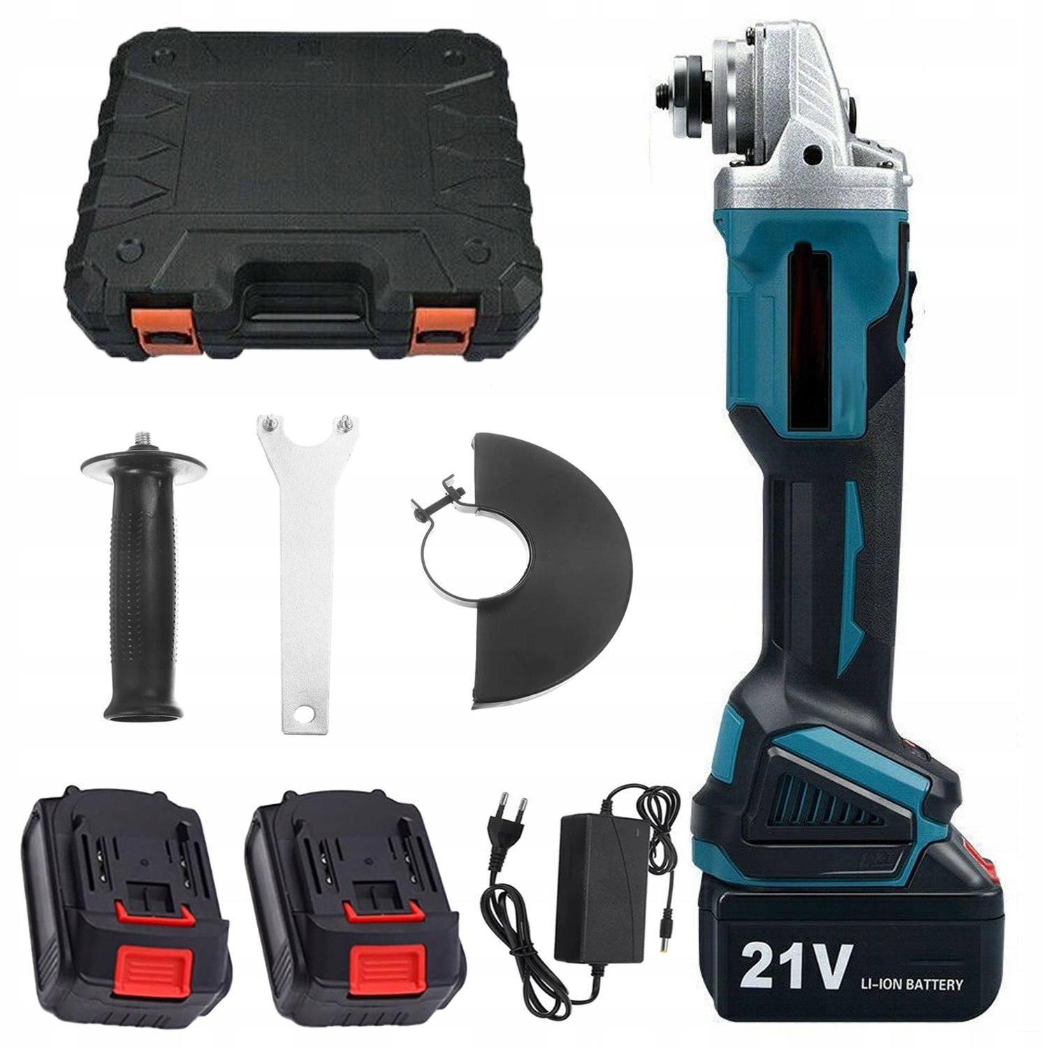 Úhlová Bruska Akumulátorová 125MM Bezkartáčová 800W S 2×BATERIÍ 21V