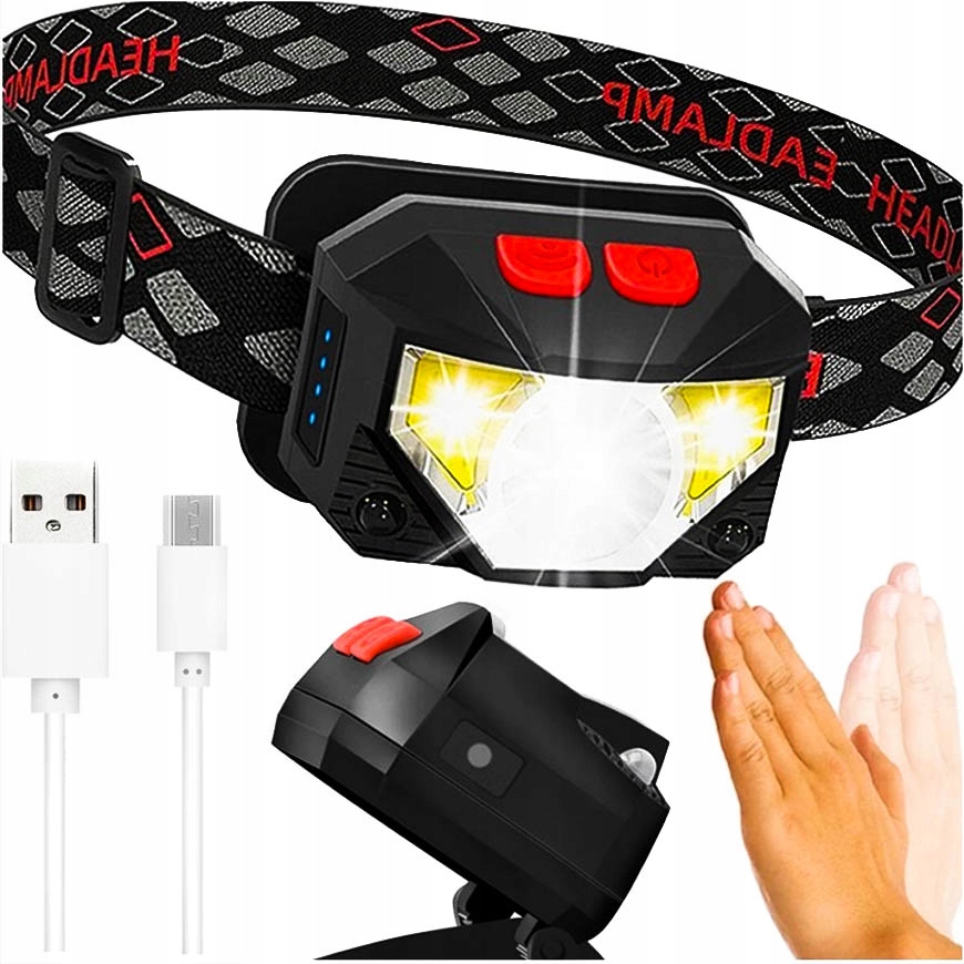 

Latarka Czołowa Led Czujnik Ruchu Czołówka