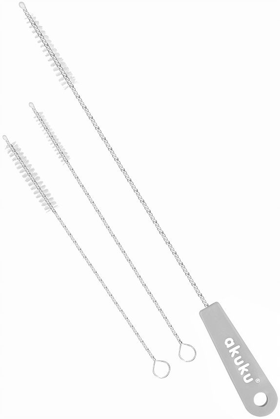 AKUKU SZCZOTECZKI DO CZYSZCZENIA SŁOMEK I RUREK x3